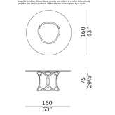 Round table in solid wood and glass Uboldo