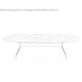 Stainless steel dining table with marble top Jarilla