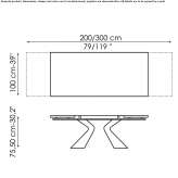 Extendable rectangular table Afton