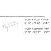 Rectangular dining table made of solid wood Postira