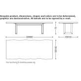 Rectangular table in solid Kauri wood and iron base Millery