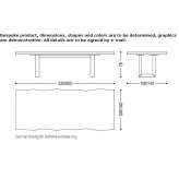 Rectangular table with solid Kauri wood top and iron base Millery