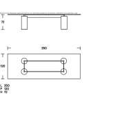 Rectangular glass table Rajec