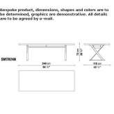 Rectangular table made of steel and wood Tanais