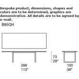 Rectangular dining table made of aluminum and wood Saara