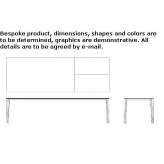 Extendable rectangular MDF table Lepaera