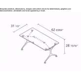 Folding rectangular aluminum table Panka