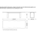 Rectangular table in solid Kauri wood and iron base Millery