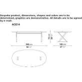 Oval table made of steel and wood Vzmorye