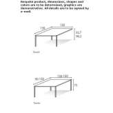 Rectangular metal peninsula table Vrsar