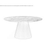 Okrągły marmurowy stół z metalową podstawą Shupenze