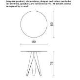 Round marble table with wooden base Tukhlia