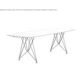 Rectangular table made of aluminum and stainless steel Valros