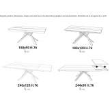 Extendable rectangular table made of eco-wood Calw