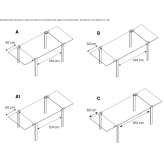 Extendable rectangular glass table Kanab