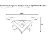 Round table made of wood and glass Bariano