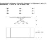 Extendable rectangular table made of porcelain stoneware Flayosc