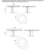 Rotary table with steel base and stone top Ronago