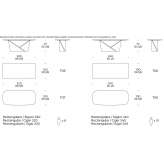 Rectangular glass table Silute