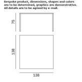 Square metal table Brucken