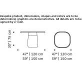 Square travertine table Vaale