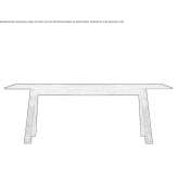 Rectangular table made of wood and glass Ybbsitz