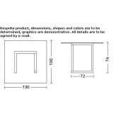 Square crystal table with steel base Vrhnika