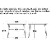 Rectangular wooden dining table Wysoka