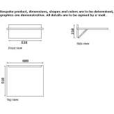 Rectangular wall-mounted table made of birch plywood Nowodwor