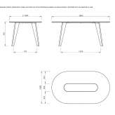 Stół owalny z płyty MDF Cucunati