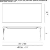 Rectangular table made of solid wood Sabaoani