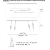 Rectangular table made of wood and glass Licenza