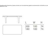 Rectangular table made of Carrara marble Petresti