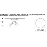 Extendable round table with a concrete top Wabash