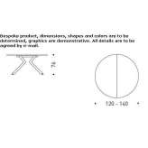 Extendable round glass table Rouffach