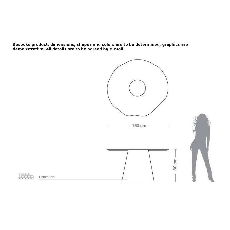 Round table made of glass and stainless steel Sulgen Round table made of glass and stainless steel Sulgen