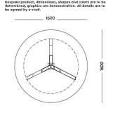 Round dining table with a porcelain stoneware top Pteni