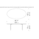 Oval gold dining table Genolier