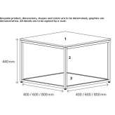 Square coffee table made of aluminum and wood Molve