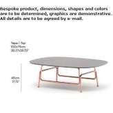 Rectangular coffee table made of sintered stone Dalry