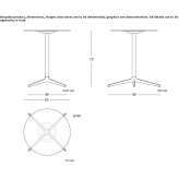 Round high side table with cast iron base Cohoe