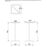 Square steel coffee table with tray Dunareni