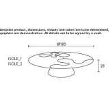 Low round coffee table made of steel and wood Sotrile