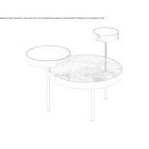 Round metal coffee table with Vetrite top Irrsdorf