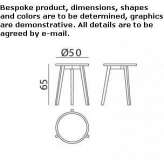 Round wooden high side table Propata