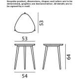 Triangular coffee table made of solid wood Osgood