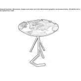 Kauri round side table in solid wood and resin Millery