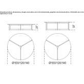 Low round coffee table made of glass and stainless steel Diria