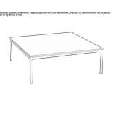 Square coffee table made of glass and steel for the living room Taroona