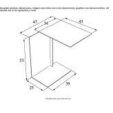 Rectangular side table made of steel Lukh